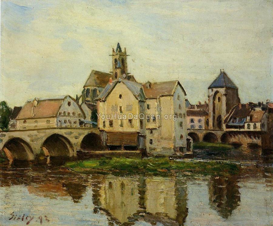 Moret-sur-Loing, Morning - 阿尔弗莱德·西斯莱